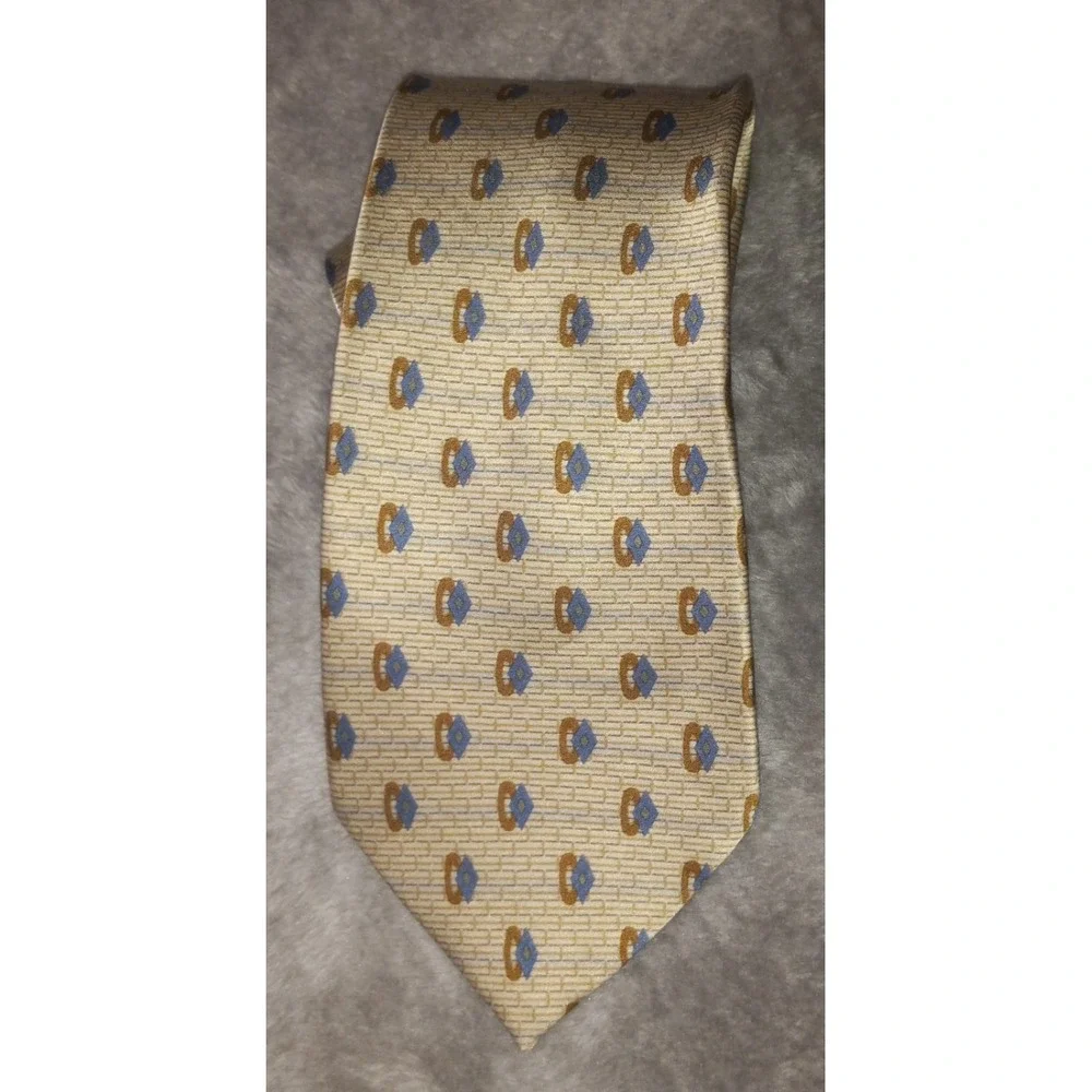 Stafford Executive Mens Necktie Silk Made in Italy Geometric Pattern Tie